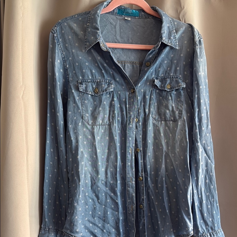 Blue Denim Button-Up Shirt